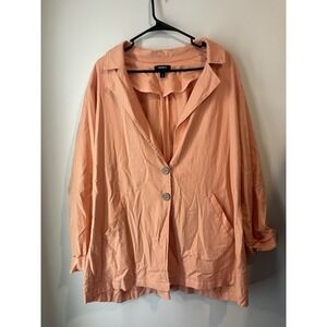 Torrid‎ 3X Women's Linen Blend Orange Coral Lightweight Blazer